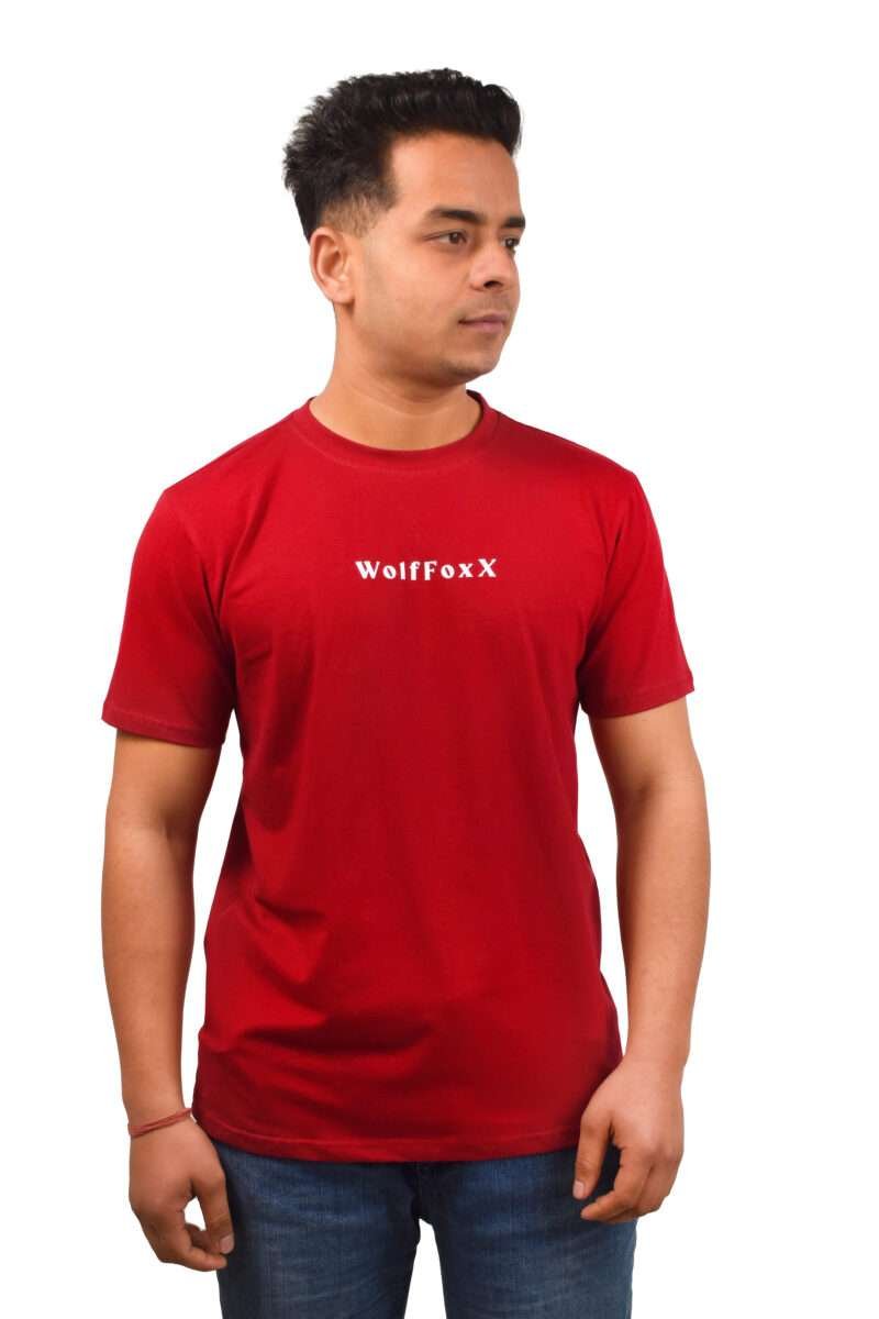 Wolffoxx Regular Fit Red T-Shirt